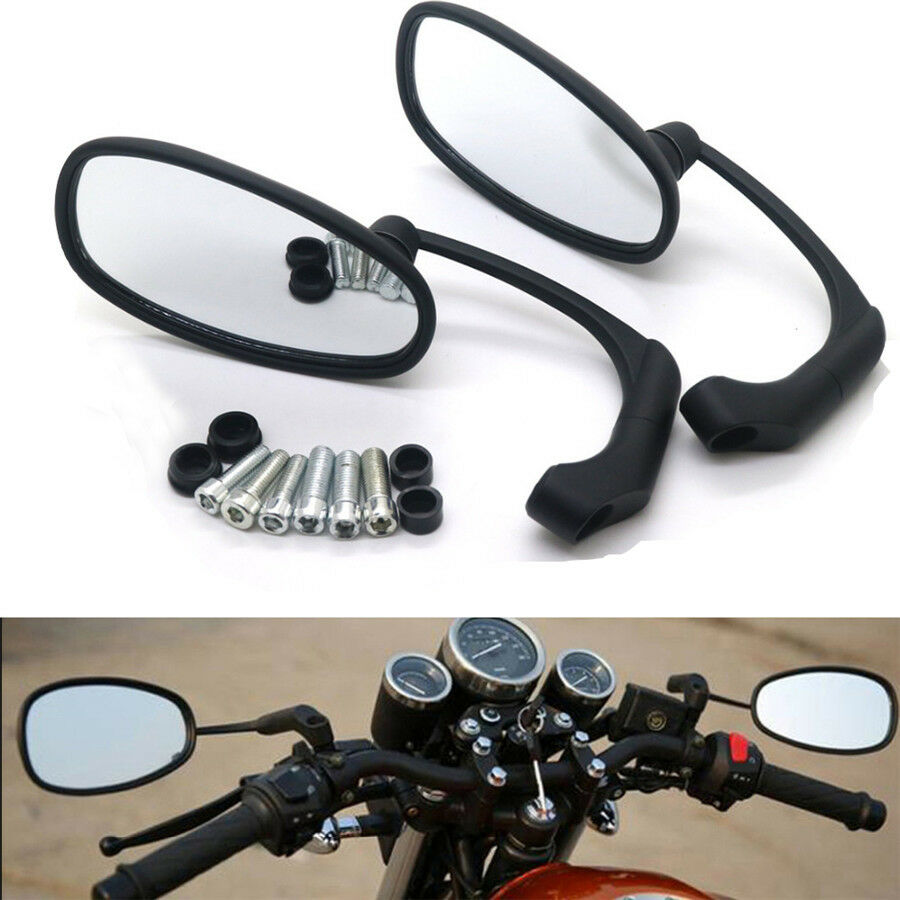 Universal Motorcycle L-bar Retro Oval Rearview Side Mirror For GN/ CG Cafe Racer