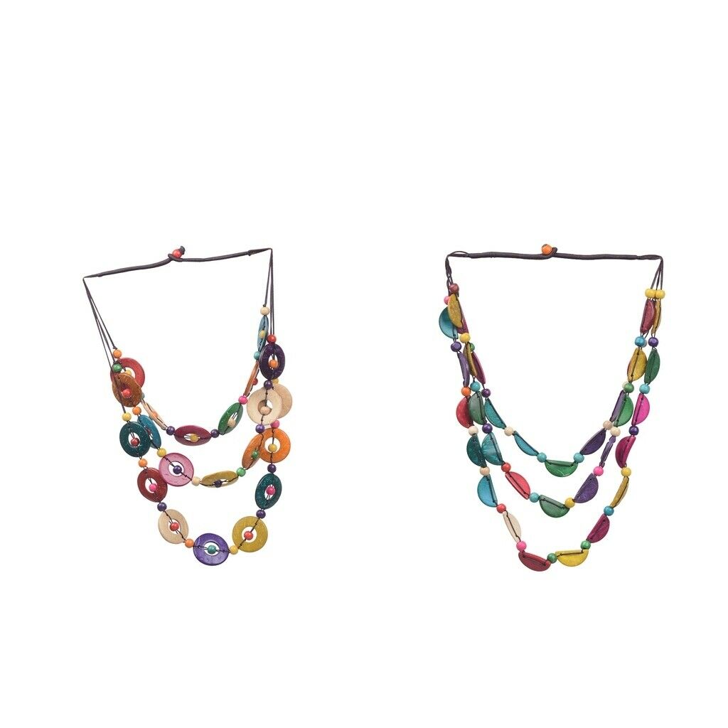 2pcs Ethnic Multi-layer Coconut Shell Beaded Necklace for Women
