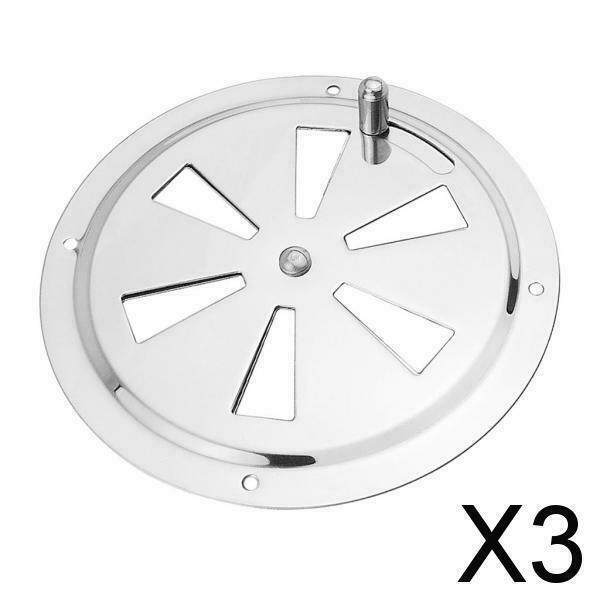 3X Universal ventilation grille, stainless steel, round Φ 128 mm ventilation
