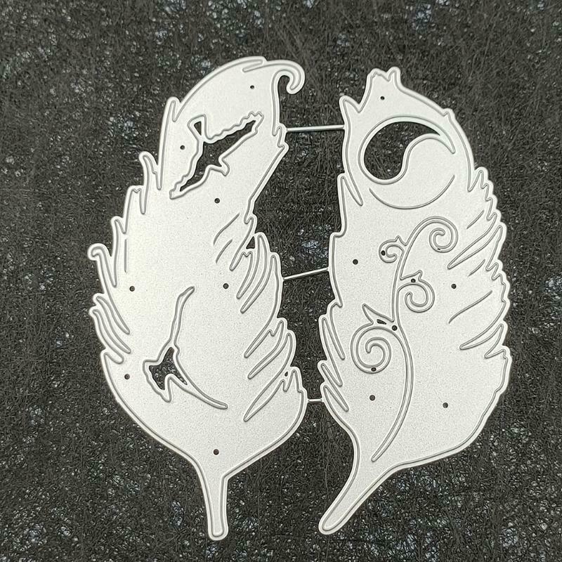 Feathers Metal Cutting Dies Stencil DIY Scrapbooking Album Paper Card Template