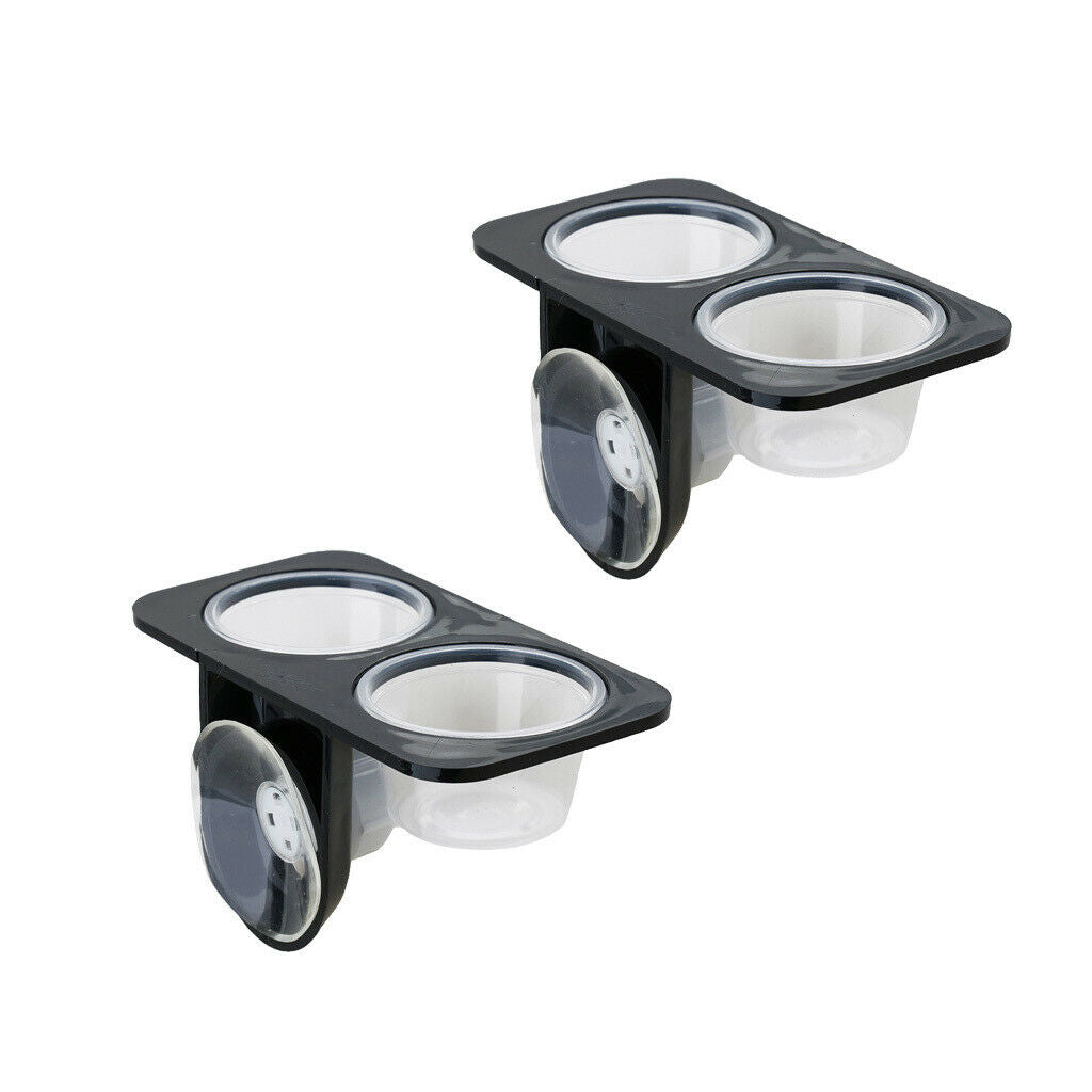2 Pack Plastic Reptiles Food Water Feeding Bowl Insects Spider Breeding Tank Box