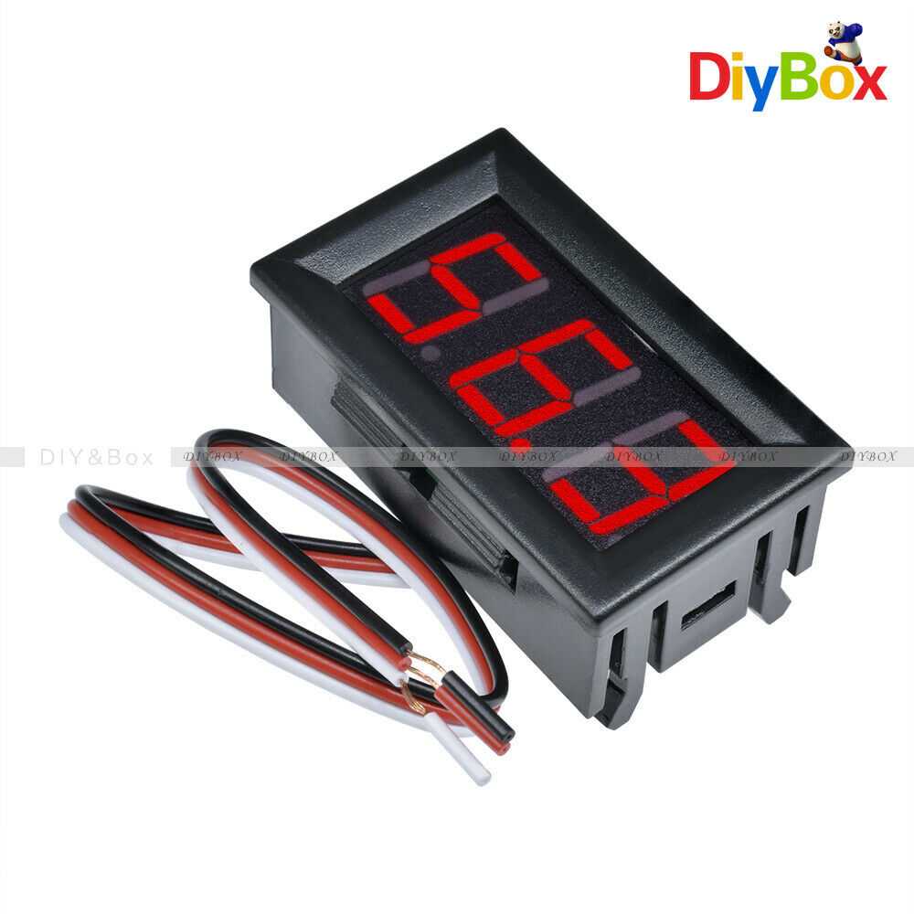Three wire Red LED Panel Meter Mini Digital Voltmeter DC 0V To 99.9V