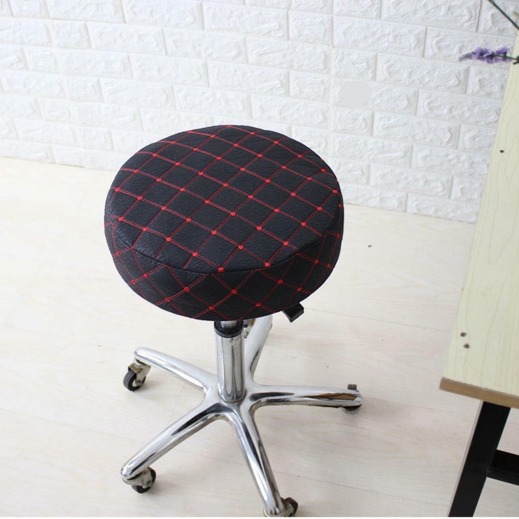 2pcs Black 35cm Bar Stool Cover Round Lift Chair Seat Sleeve Salon
