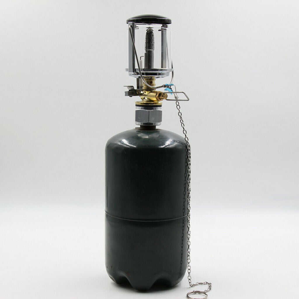 Mini Gas Lantern Camping Fuel Lamp Auto Ignition Adjustable Tent Light Gear