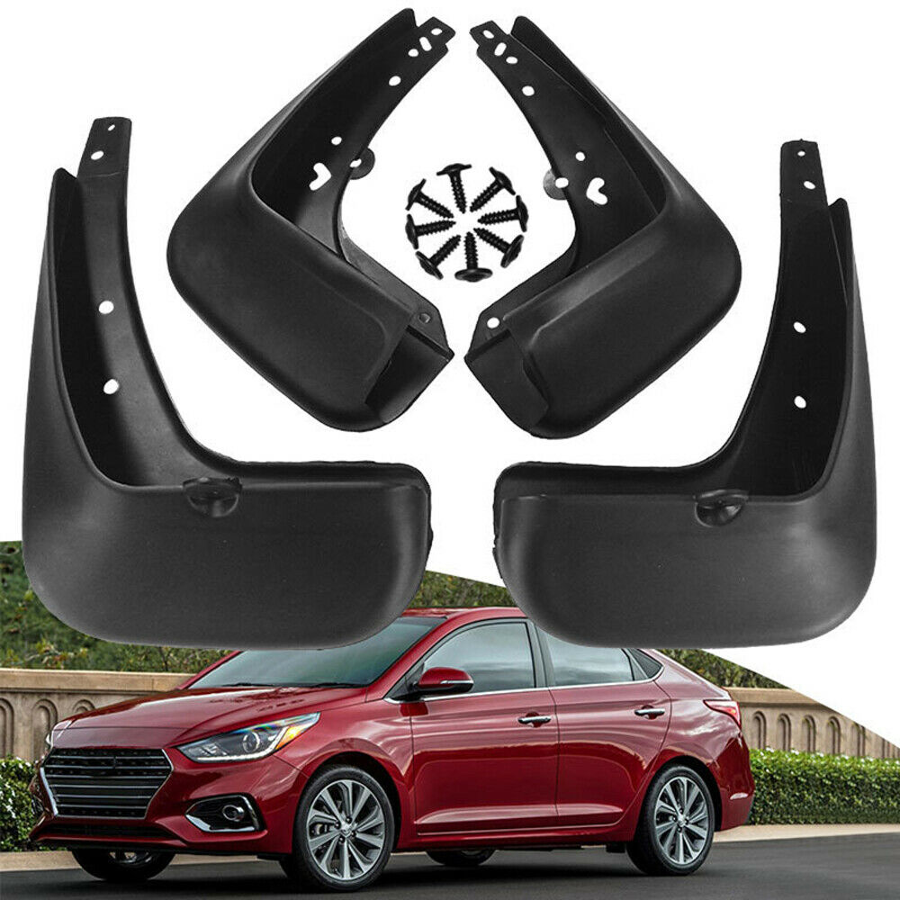 For 2011-2016 Hyundai Accent Mud Flaps Splash Guards Fender Body Kit Black 4Pcs