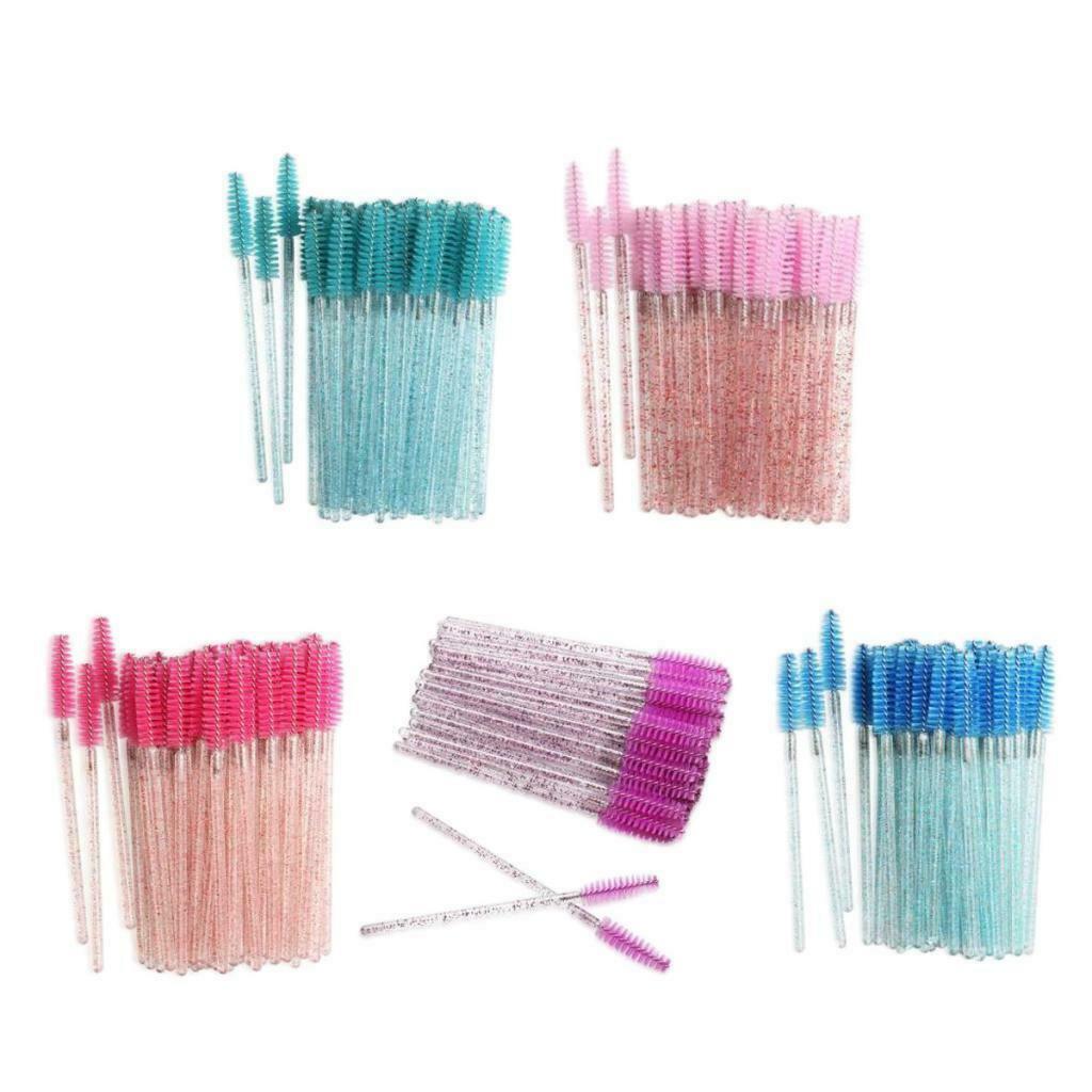500 Pack Disposable Eyelash Brushes Crystal Handle Extension Makeup Tool