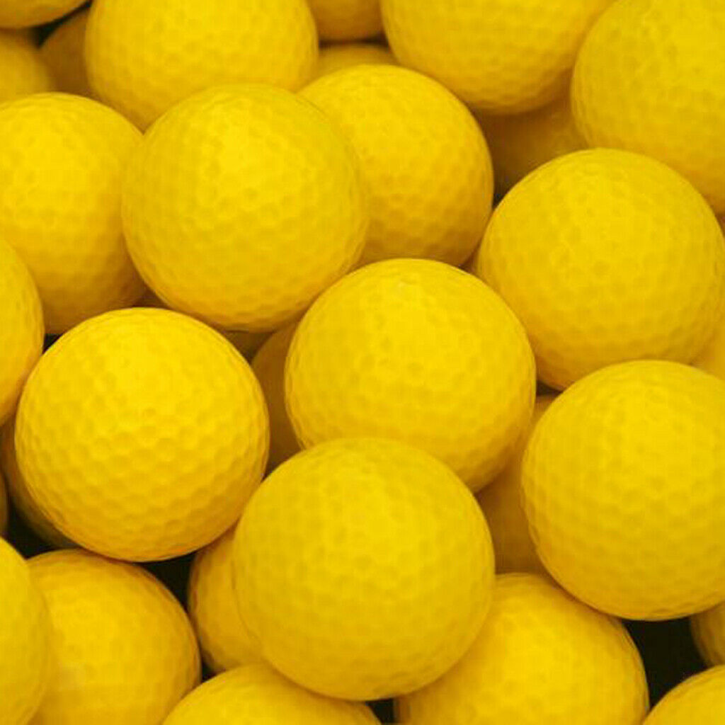 Elastic Synthetic Rubber Golf Balls Training Practice Ball Yellow 42.6mm