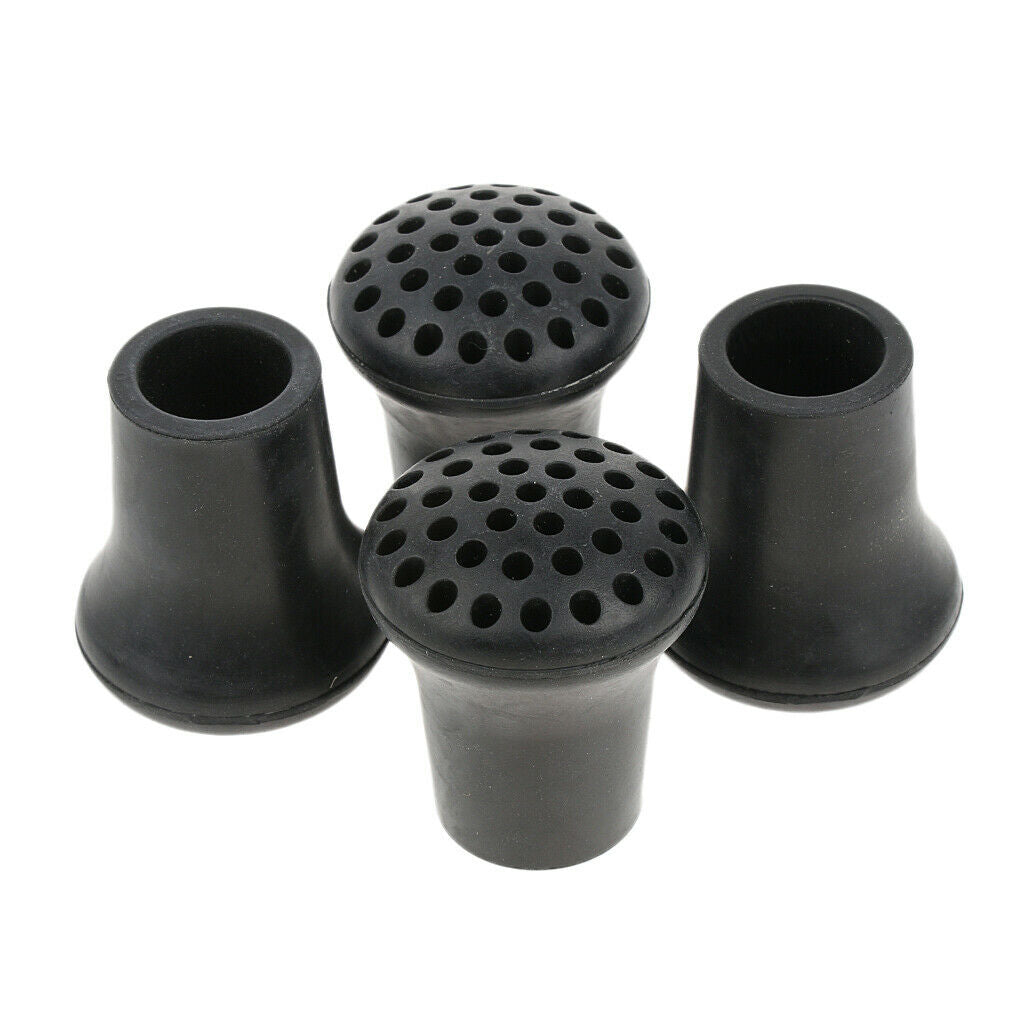 4 Pcs Crutch Ferrules Rubber Ends Hiking Walking  Mountaineering Stick Cover