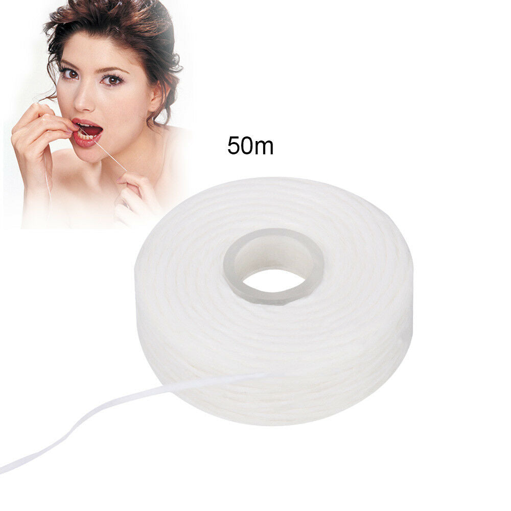 20 Rolls Dental Flosser Oral Hygiene Teeth Cleaning Wax Mint flavored 50m AZDENT