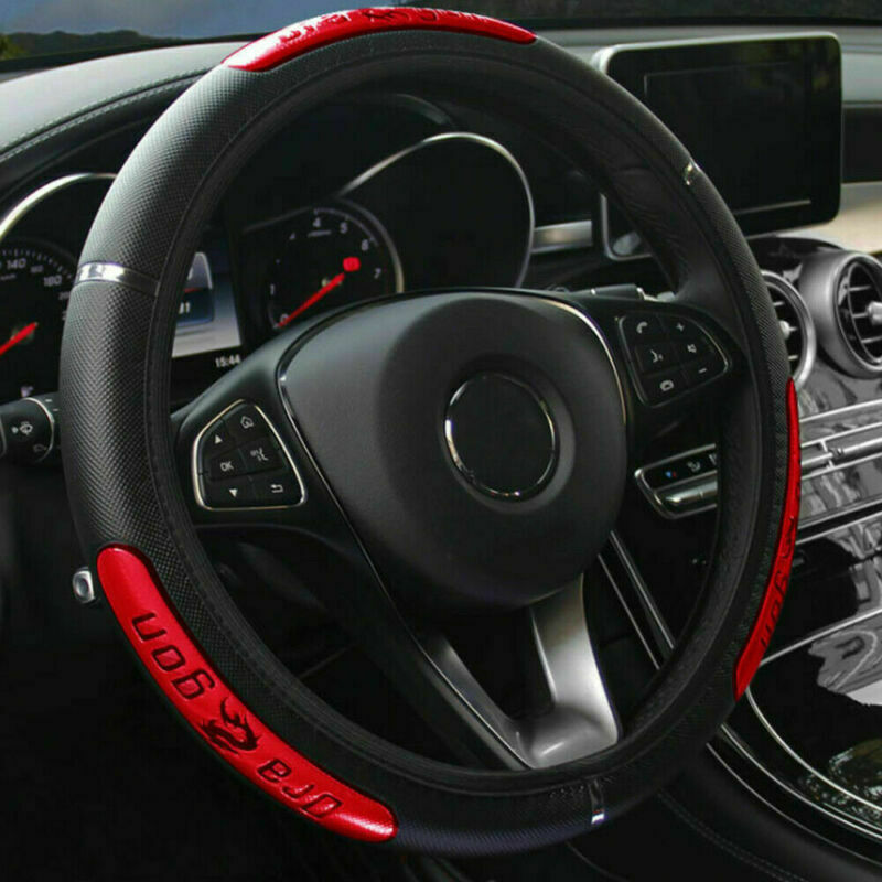15inch /38cm Car Steering Wheel PU Leather Cover Anti-slip Protector Accessories