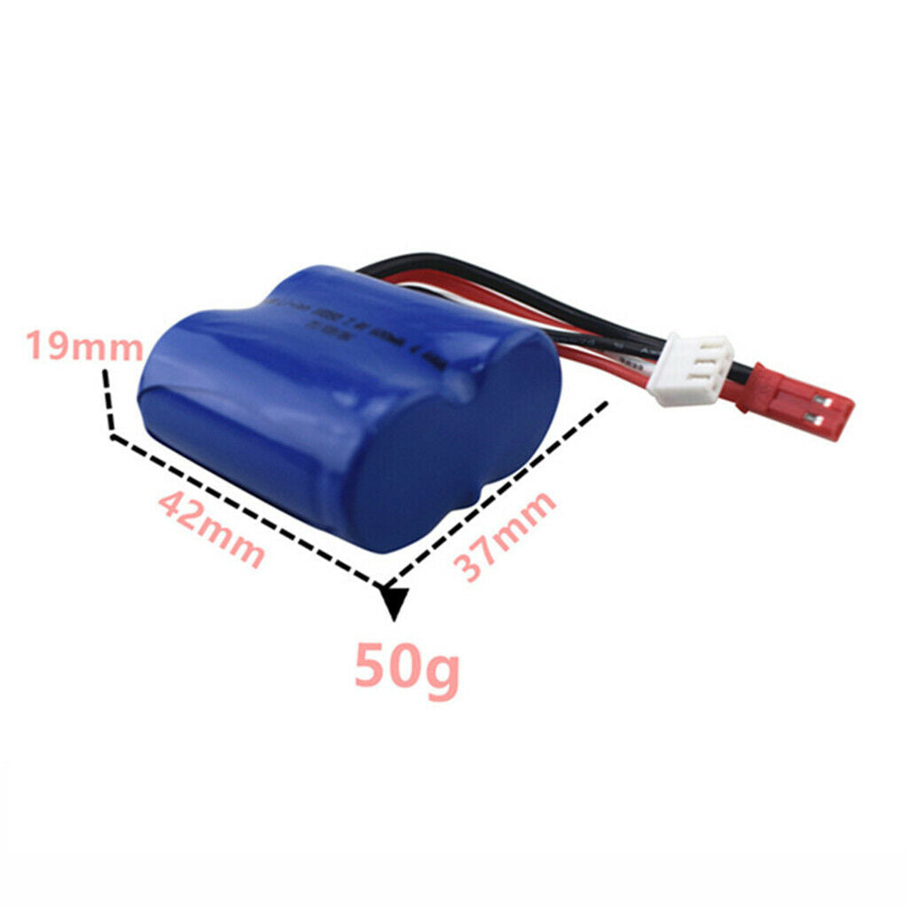 Pack of 2 RC 7.4V 600MAH Lithium Polymer Battery for EB02 RC Boat Ship /Car