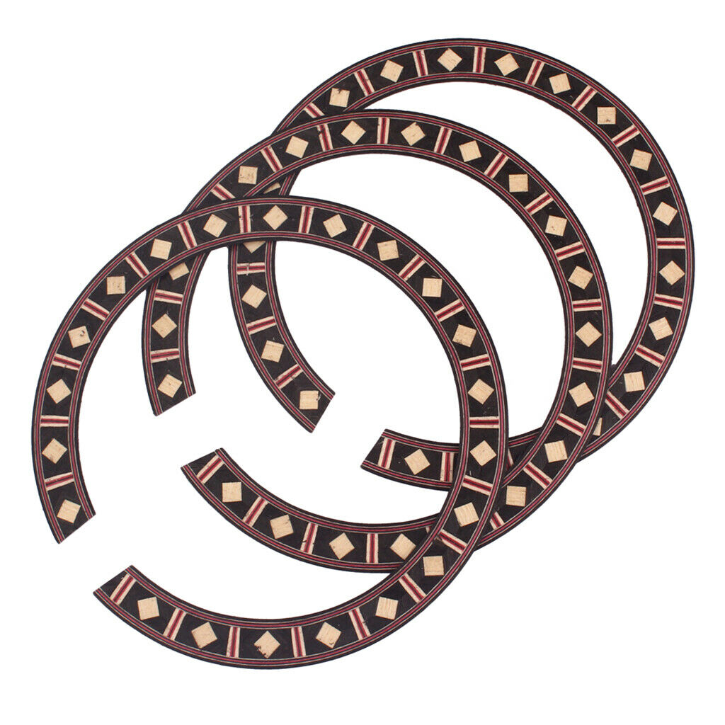 3Pcs Acoustic Guitar Rosette Wood Soundhole Inlay Rosette Luthier Tool Parts