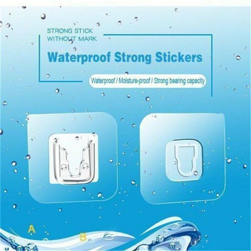UK 5 Pairs Double-sided Adhesive Wall Hooks DIY Kitchen Bathroom Mounted Hook