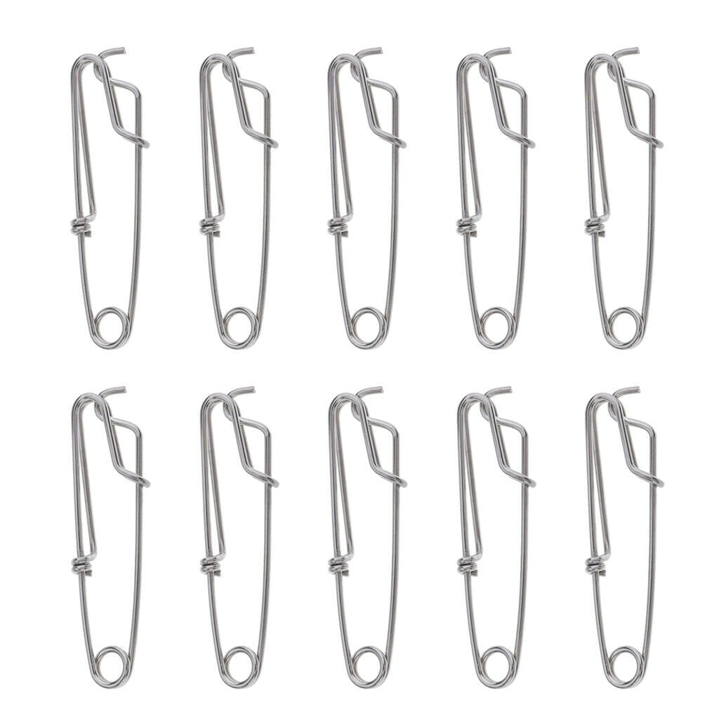 Fishing Snap Long Line Clips Stainless Sea Fishing Connector M - 10pcs