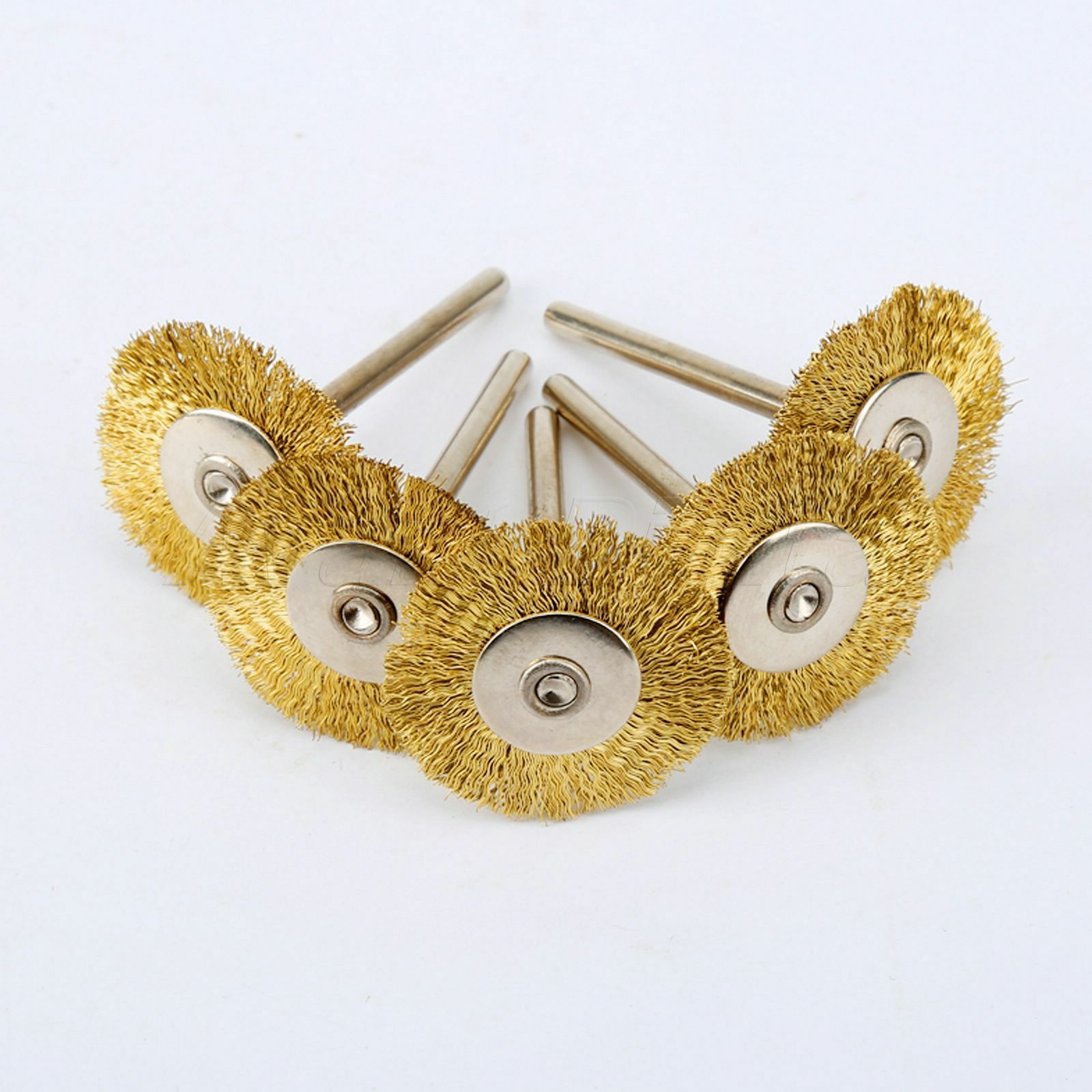 25MM 0.98" Brass Wire Wheel Brush Cleaner Polishing Power for Rotary Tools 5PCS