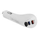 2 Port USB Car Fast Charger Rapid Car Power Universal Adapter QC3.0 white