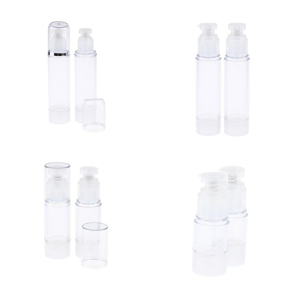 2Pcs Portable Airless Vacuum Cosmetic Lotion Pump Bottles for Home Salon - as