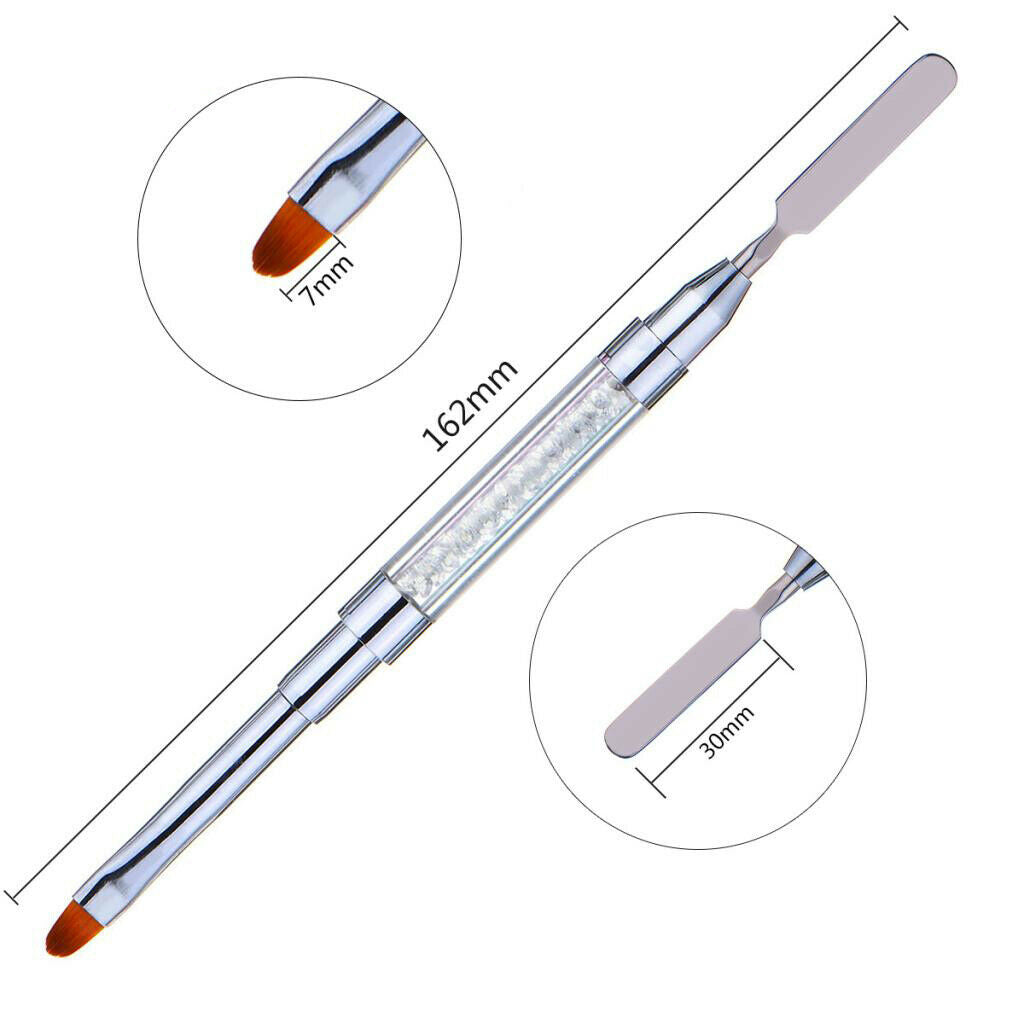 Nail Brush Dual-Ended Poly Acrylic UV Gel Extension Builder 5pcs