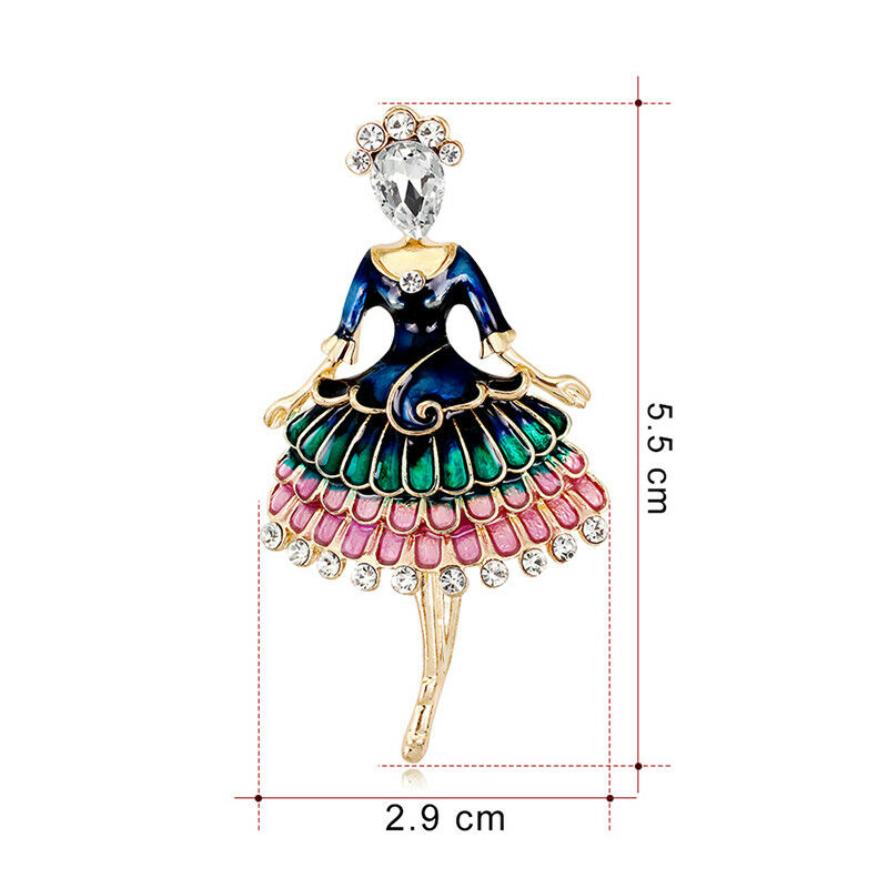 Enamel Princess Ballet Girl Brooch Pin Banquet Weddings Brooch Gifts JewelY1