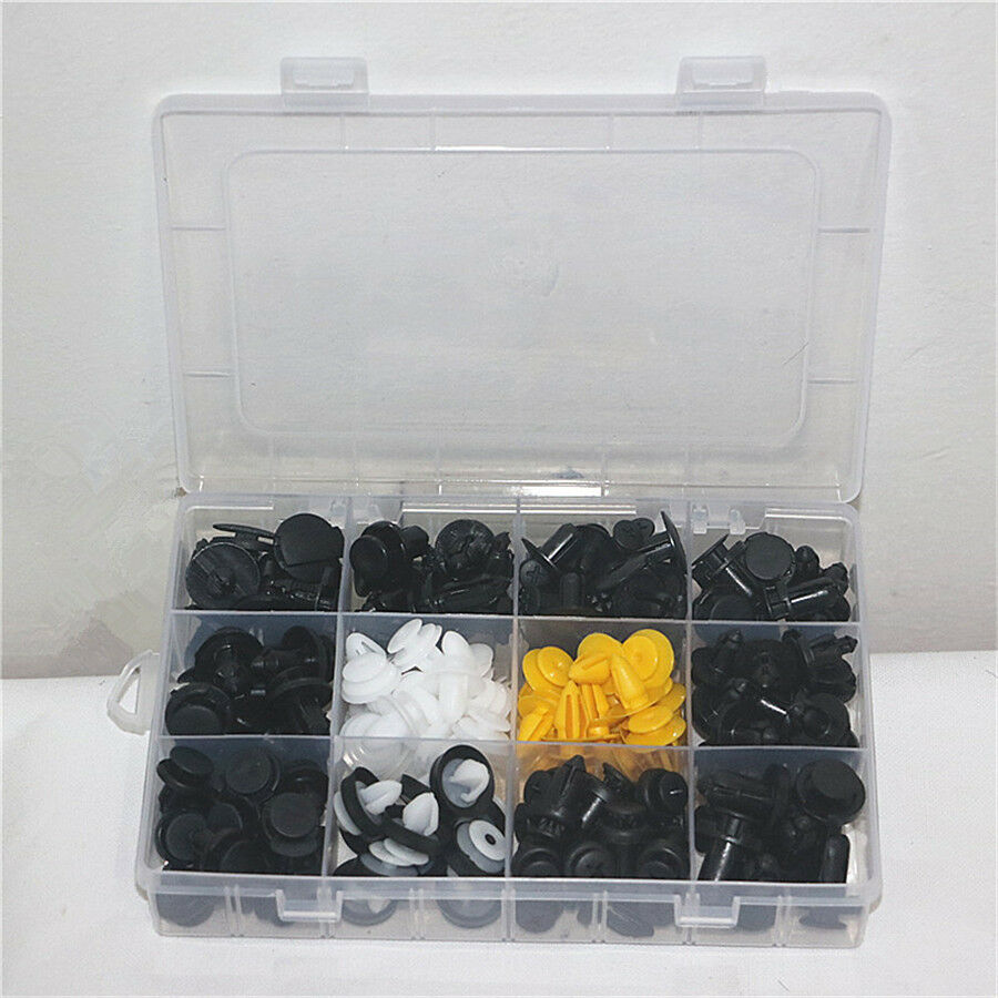 150X Auto Fastener Clip Set Car Body Plastic Push Pin Rivet Fasteners Boxed Kit