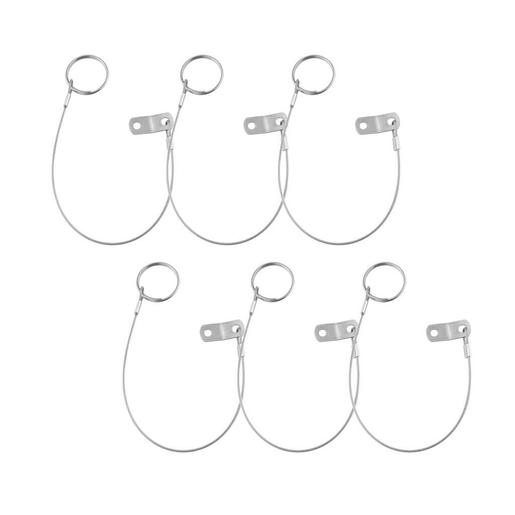 6 x 316 Stainless Steel Quick Release Pins w/ 150mm Lanyard - Bimini Top