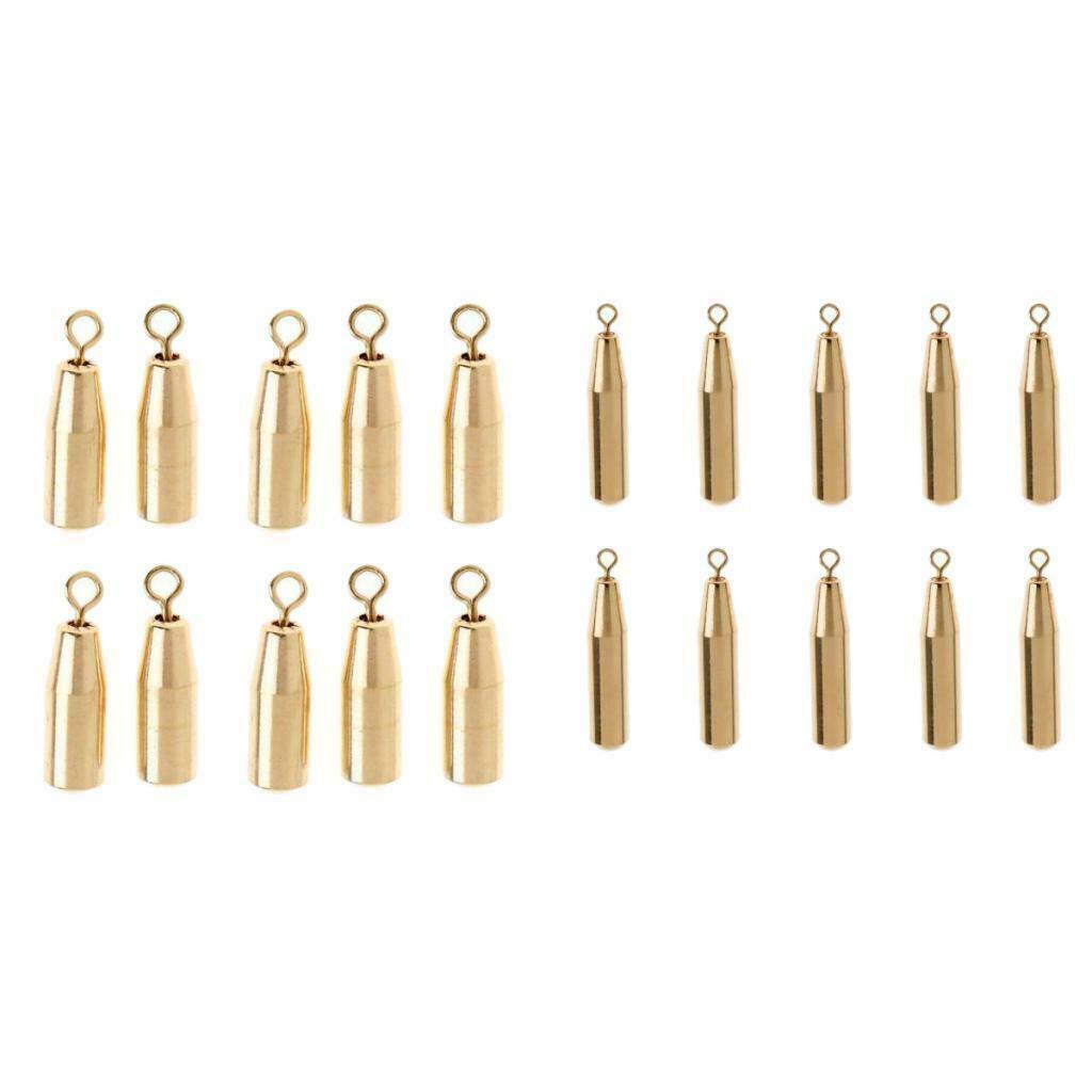 Set of 20pcs Fishing Sinkers Brass Sinkers for Freshwater and Saltwater