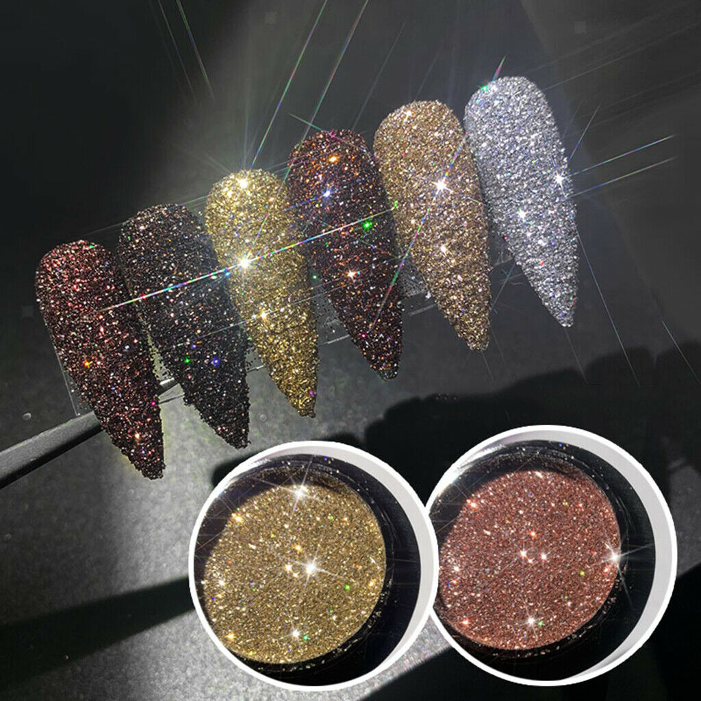 6x Nail Art Glitter Acrylic UV Gel Tips Dust Power Nail Art Accessory Gifts