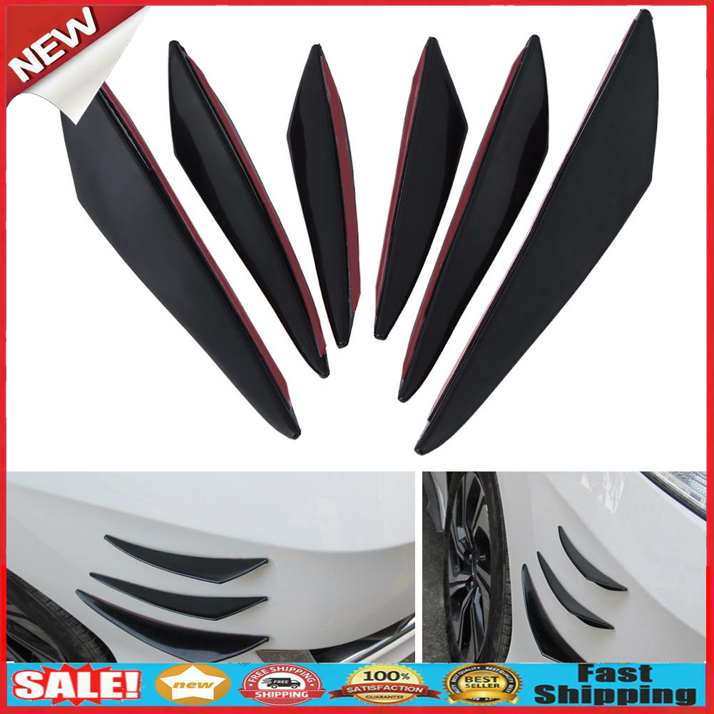 6pcs/lot Crescent moon Fit Front Bumper Lip Splitter Fins Body Spoiler Cana @