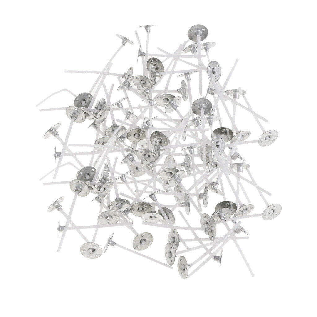 200 Pieces Candle Wicks with Sustainers Tealight Wick Crafts Supplies 35mm