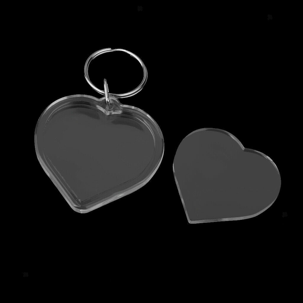 20 Pieces Picture Frame Memorial Keychain Heart Shaped Keychain