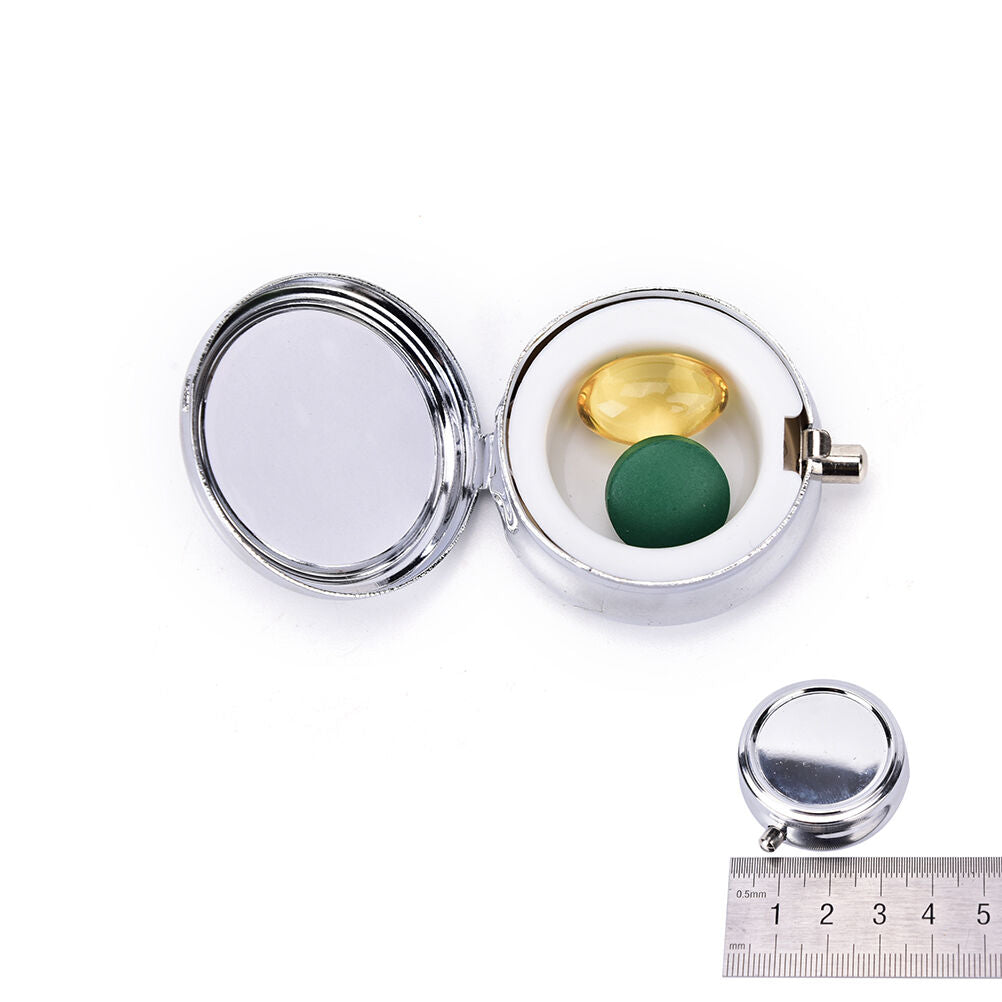 Travel Metal Pill Box Medicine Organizer Container Jewellery Case Storage Hol Tt