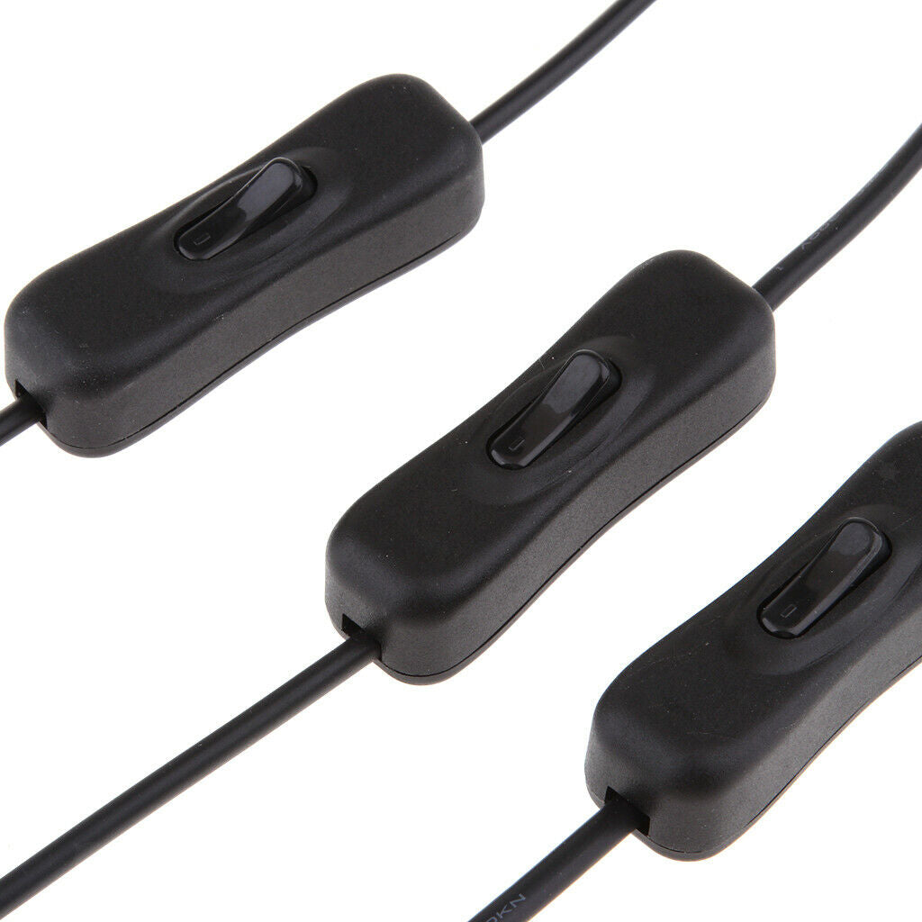 3xLED Strip Light Inline On/Off Switch Cable DC Jack 5.5x2.1mm Male & Female