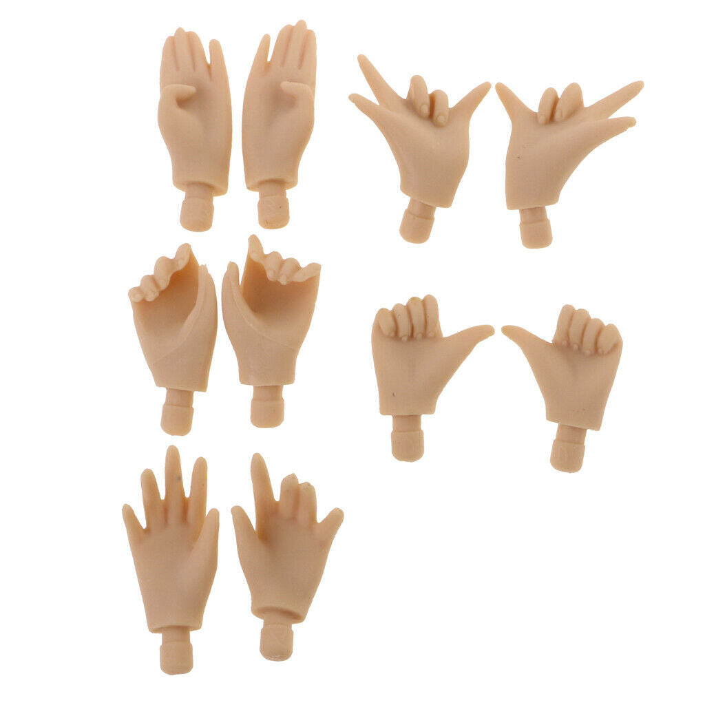 Movable 19 Joints Japanese Skin Nude Body +5 Pairs Hand For 12'' Blythe