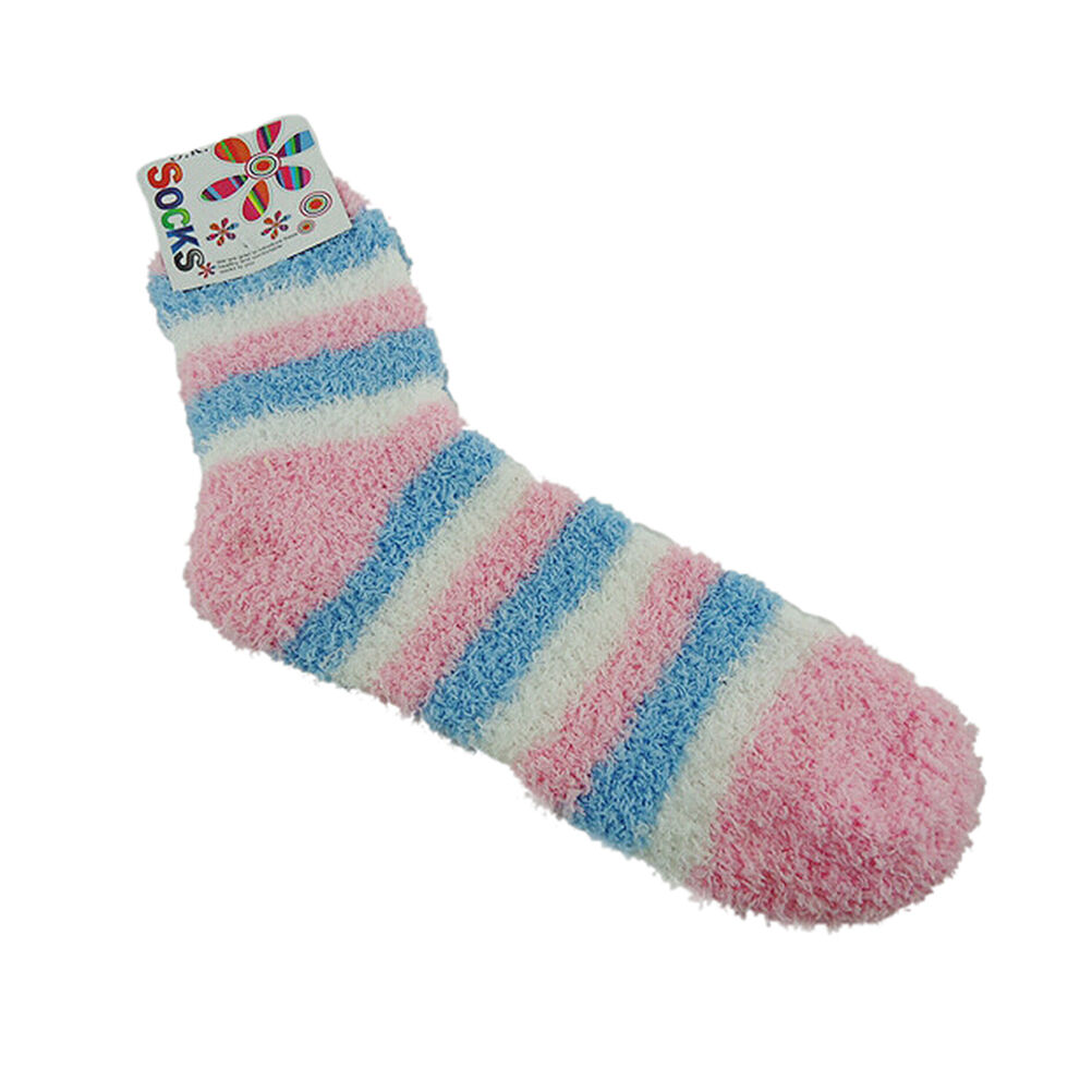 Women Girls Winter Bed Socks Solid Fluffy Warm Soft Thick Home Candy Color WBDA