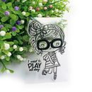 Eyeglasses Girl Silicone Clear Seal Stamp DIY Scrapbooking Embossing Photo Album