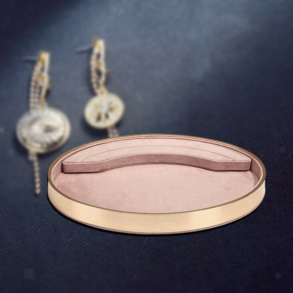 Oval Jewelry Tray Necklace Showcase Serving Tray for Store Supplies pink