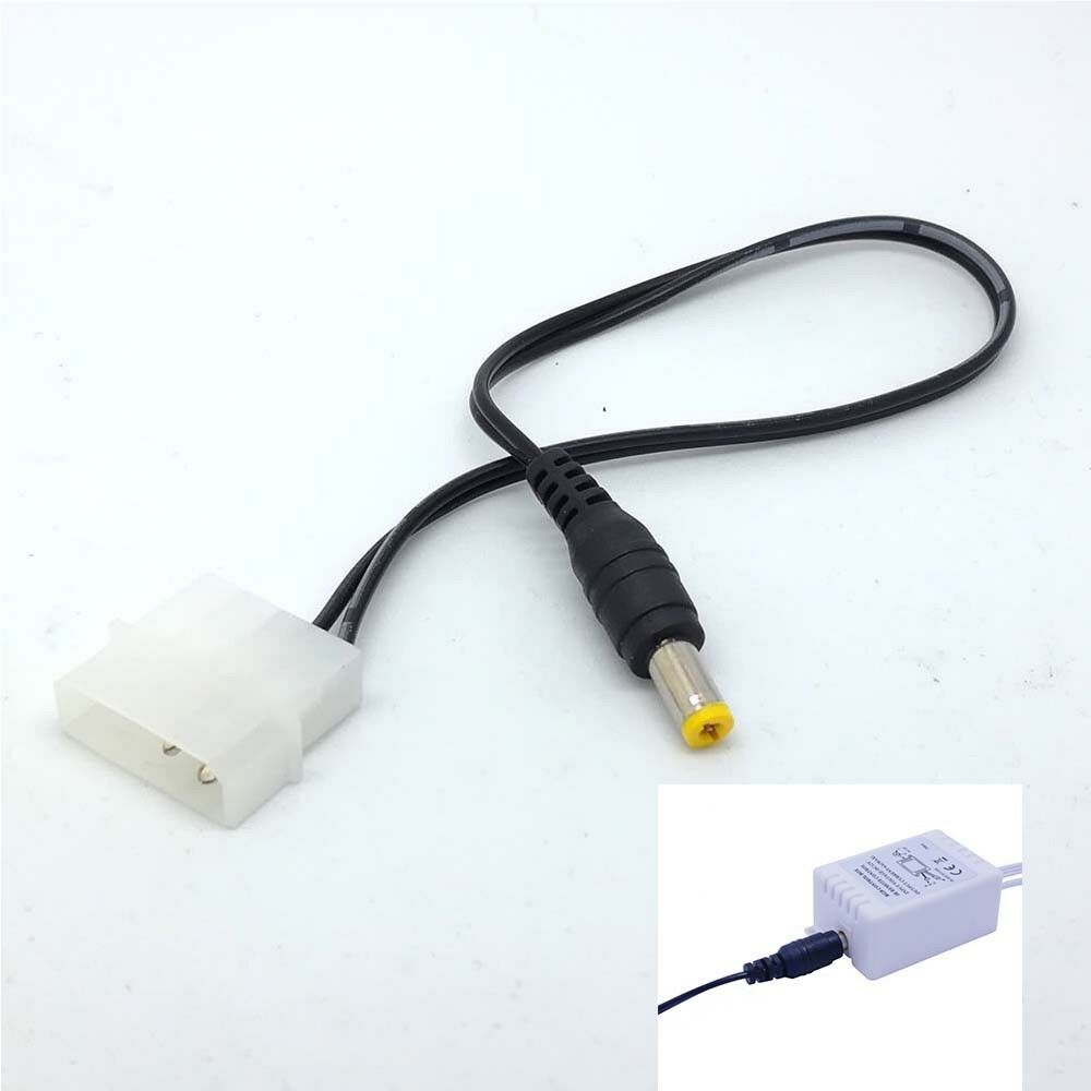 PC 4PIN Molex 5.5mm x 2.1mm DC Power cable 12V/2A  for RGB control box LED tt