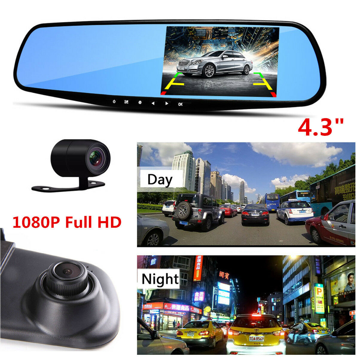 1080P Car DVR Dash Camera Dual Lens Cam Video Recorder Night   G-sensor