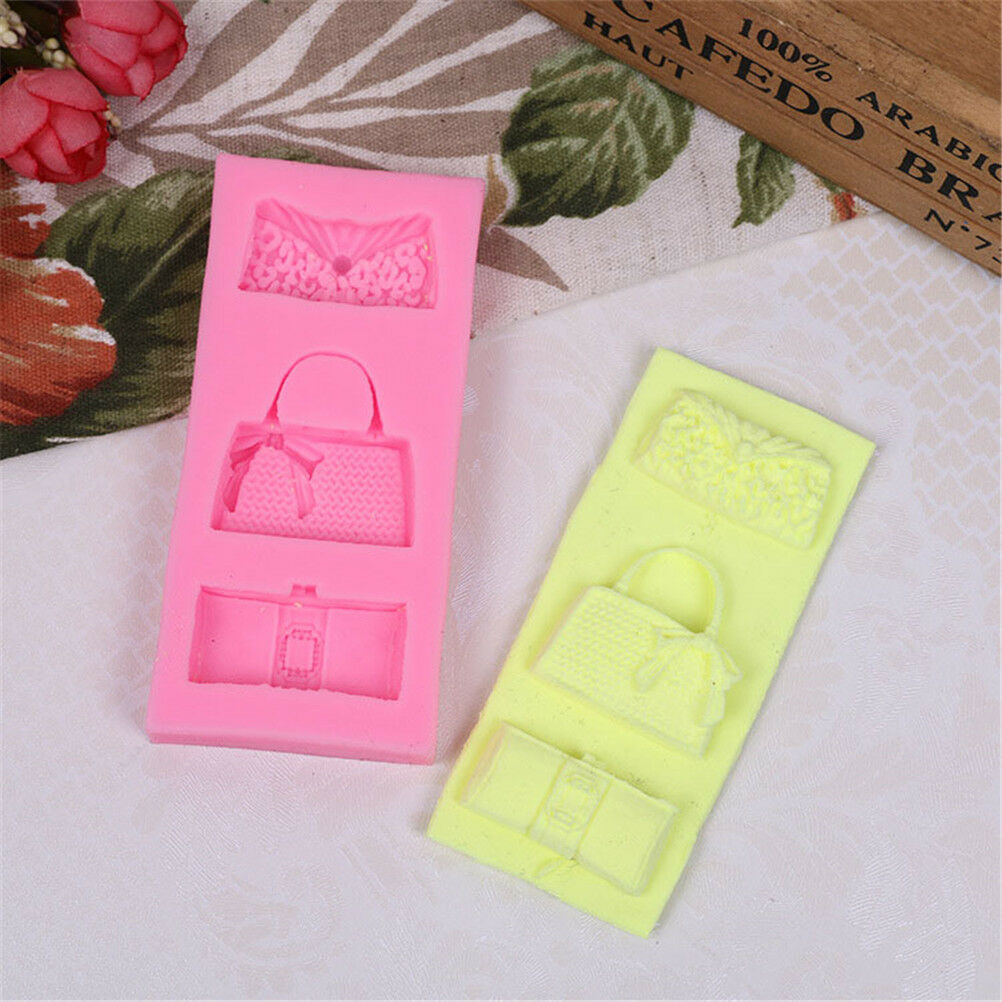 Vivid Wallet Handbag Purse Silicone Fondant Soap Cake Mold Cupcake Candy .l8