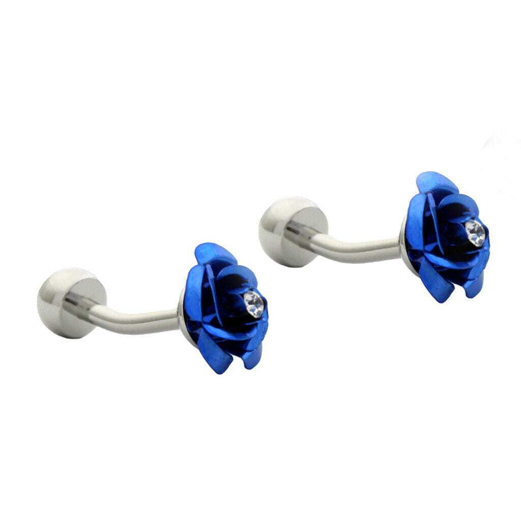 2 Pairs Retro Rose Flower Cufflinks Men Shirt Business Wedding Party Gifts