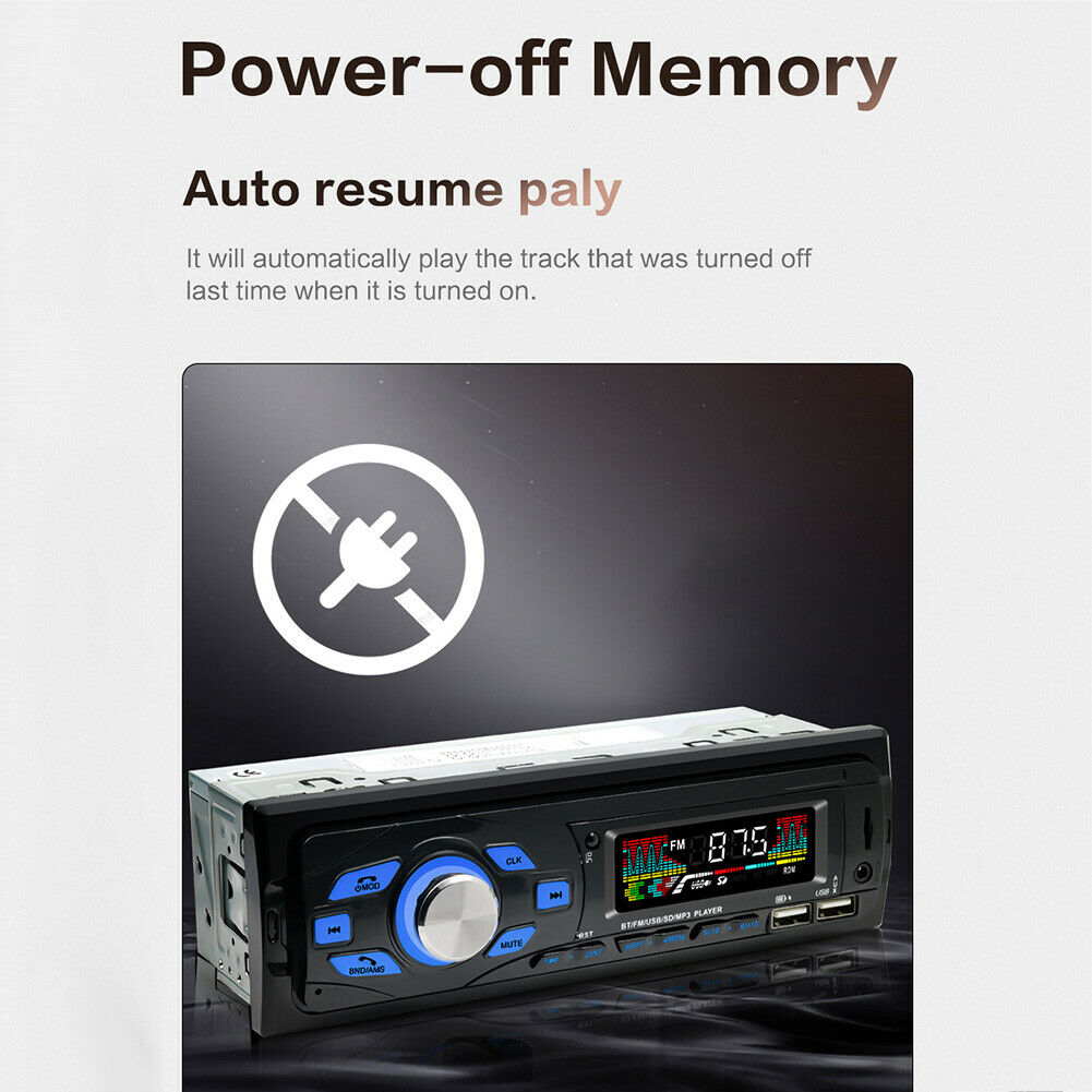 SWM-616 Car Stereo Bluetooth Built-in Mic USB AUX FM Radio+Steering Wheel Remote