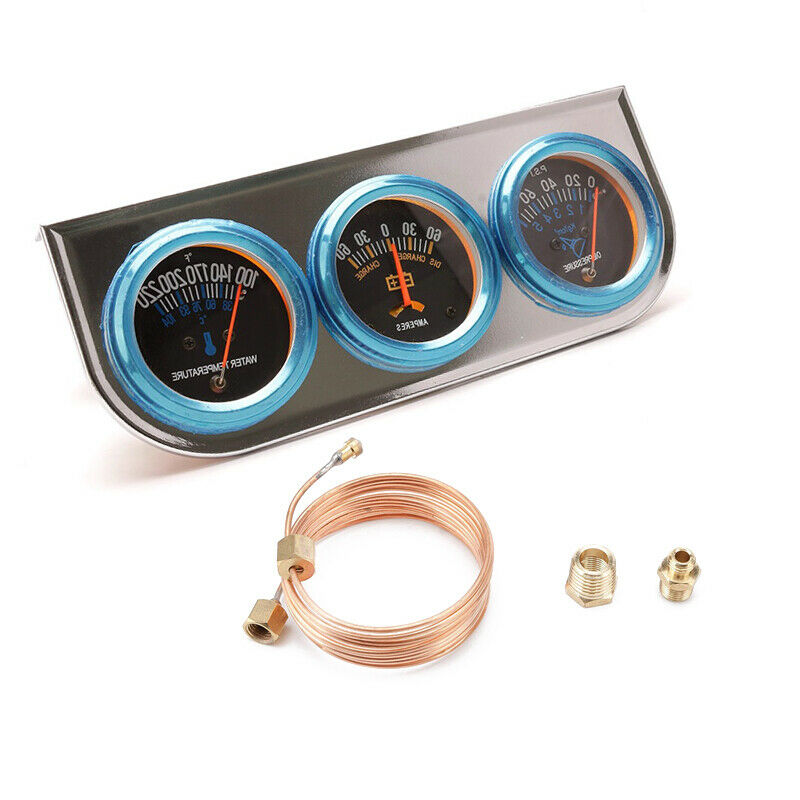 2'' Car AMP Gauge Meter Water Temp Oil Pressure 3in1 w/ Holder High Sensitivity