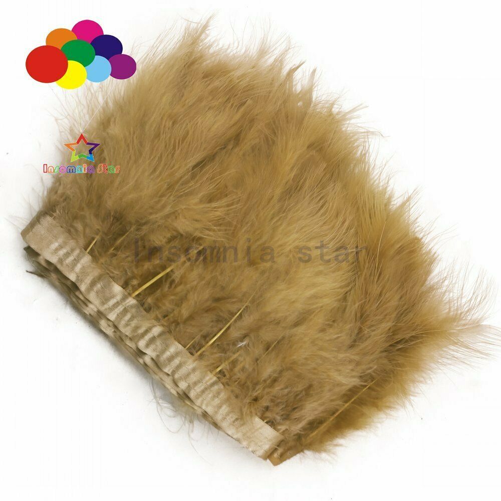 Amber 2 Meters Long 15-20cm Turkey Marabou Feather Trim Sewing Colored Craft