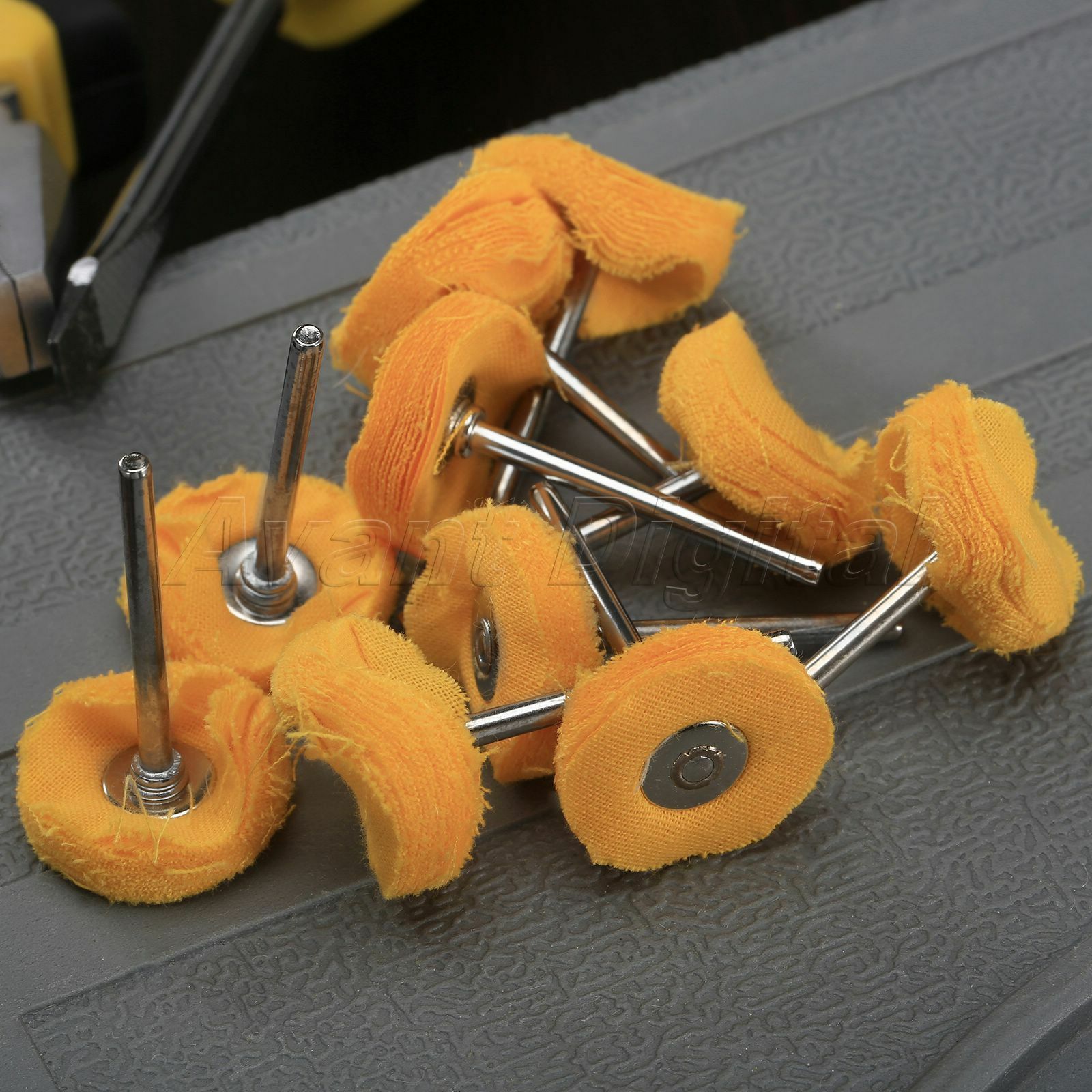 10Pcs Polishing Yellow Cloth Round Wheel 25mm Brushes for Power Rotary Craft
