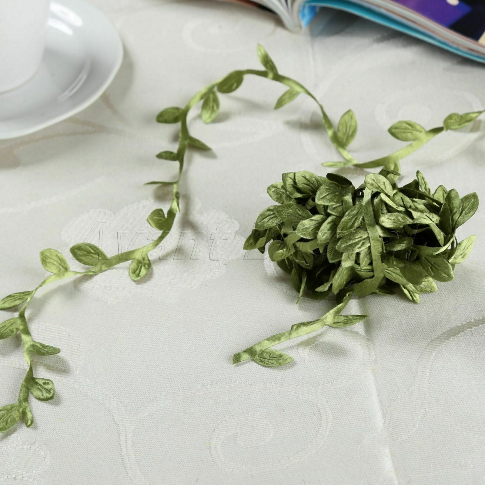 5M Silk Leaves Artificial Wreath Leaf Green Home Decor DIY Craft Handmade Supply