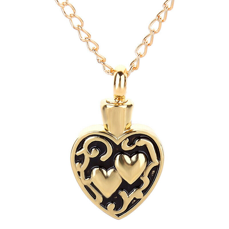 Stainless Steel Heart Urn Pendant Cremation Ashes Memory NecklaceJ gmO NL