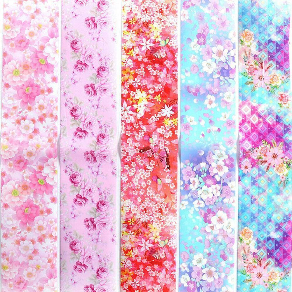 10 Sheet Flower Transfer Manicure Nail Foil Nail Art Stickers Holographic Decals