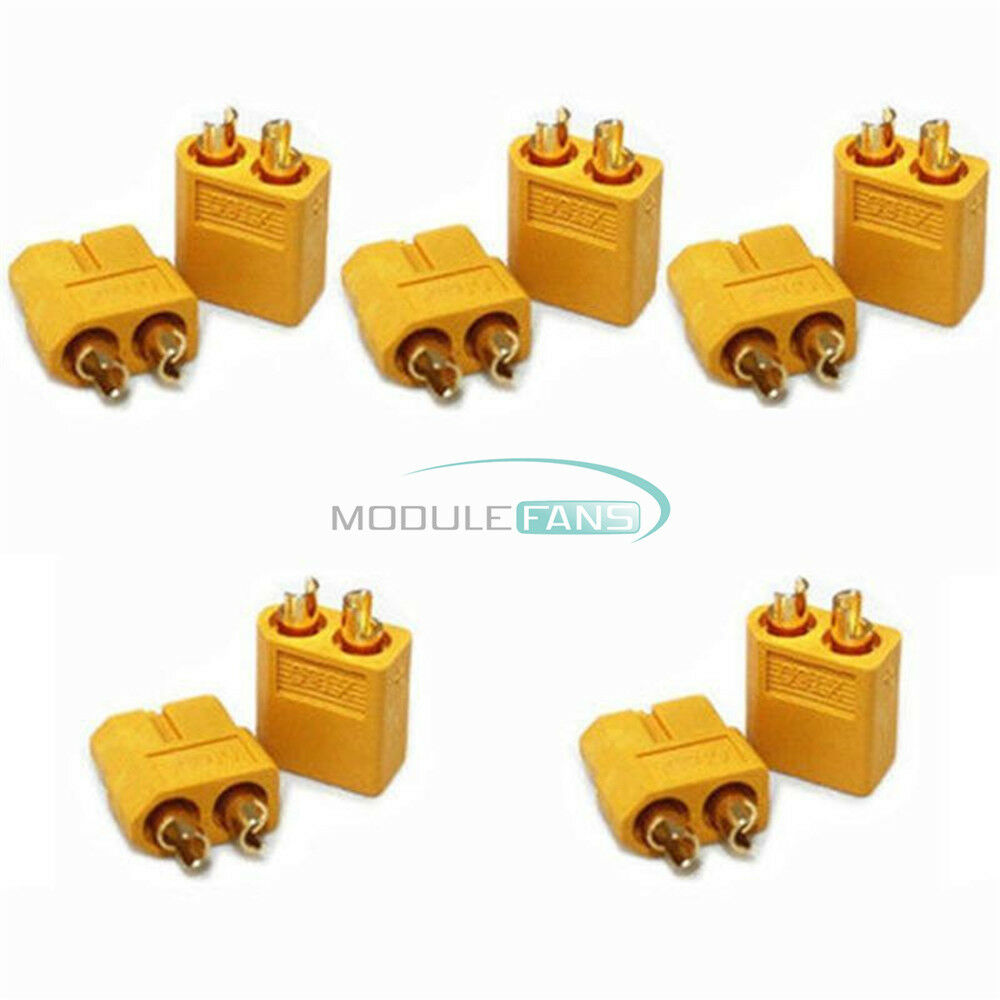 10Pairs 20PCS XT60 Bullet Connectors Plugs Male & Female For RC LiPo Battery