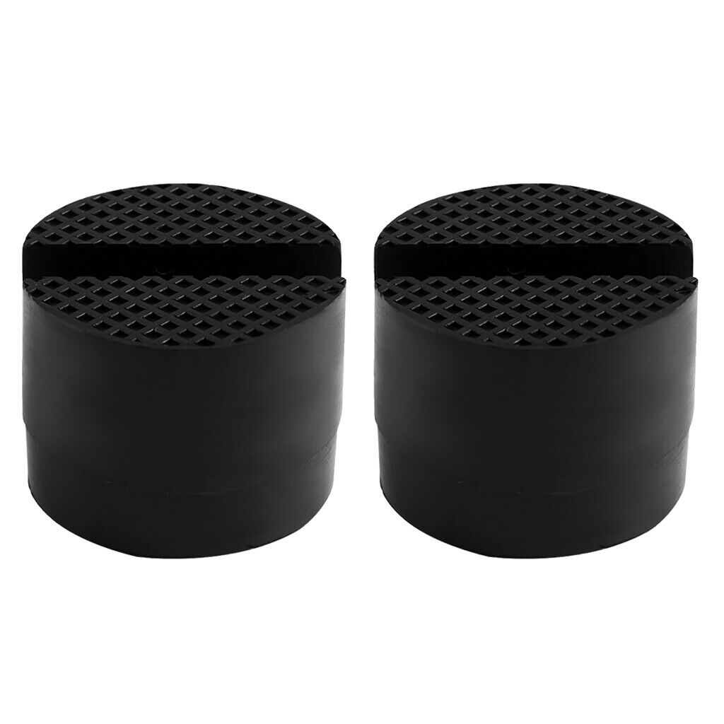 2Car Rubber Disc Jack Pad Frame Protector Rail Floor Adapter Black - 50x50mm