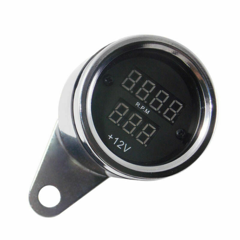 Universal Motorcycle PRM Waterproof LED Digital Tachometer Voltmeter Gauge Combo